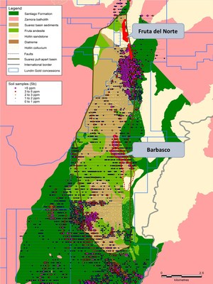 Figure 1. Suarez Pull Apart Basin map (CNW Group/Lundin Gold Inc.) Figure 1. Suarez Pull Apart Basin map (CNW Group/Lundin Gold Inc.)